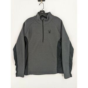 Men's Spyder Charcoal/Black 1/2 Zip Pullover Sweater, Size Medium